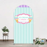 Lofaris Sweet Ice Cream Parlor Happy Birthday Arch Backdrop